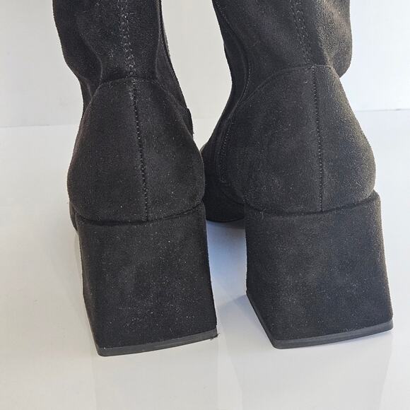 Steve Madden Women's Shari Over The Knee‎ Heeled Boots Black Size 7M Faux Suede - Picture 8 of 12